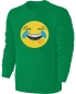 Preview: Kinder Wendepailletten Sweatshirt Emoticon Kussmund / Lachtränen - Streichel Pullover Pulli Hoodie - Grün