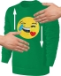 Preview: Kinder Wendepailletten Sweatshirt Emoticon Kussmund / Lachtränen - Streichel Pullover Pulli Hoodie - Grün