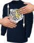 Preview: Kinder Wendepailletten Sweatshirt Tiger - Streichel Pullover Pulli Hoodie - Deep Navy Blue Blau / Dunkelblau
