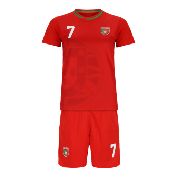 Portugal Kinder Sport Trikot Set - Fußball WM EM Fan Zweiteiler - Rot
