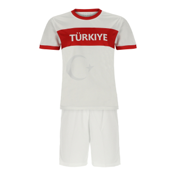 Türkei Kinder Sport Trikot Set - Fußball WM EM Fan Zweiteiler Türkiye - Weiß