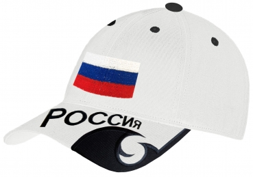 Preview: Russland Schildmütze Fußball Fan Snapback Basecap Weiss Blau Rot