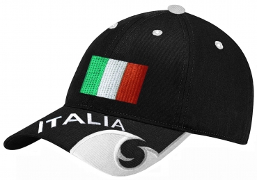 Preview: Italien Schildmütze Fußball Fan Basecap Blau Weiss Schwarz
