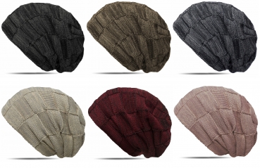 Beanie Winter Strick Mütze mit warmem Fleece