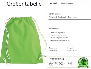 Preview: Kinder Turnbeutel Wendepailletten Fußball Sportbeutel Sportsack Turnsack Gymbag Gymsack Grün