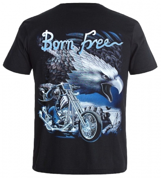 T-Shirt Adler Motorrad Born free Biker Rock Chang Shirt