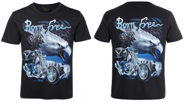 T-Shirt Adler Motorrad Born free Biker Rock Chang Shirt