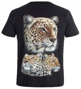 T-Shirt Leopard Großkatze Leoparden Shirt