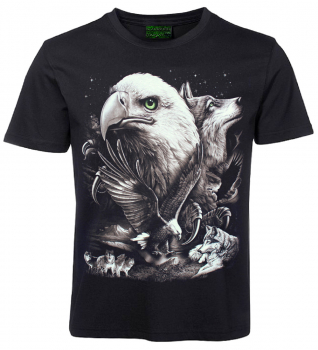 T-Shirt Adler Wolf Seeadler Wölfe Rock Chang Shirt
