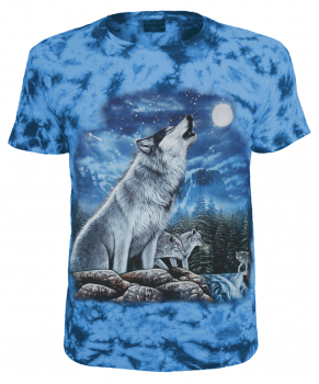 Tiermotiv T-Shirt Heulender Wolf