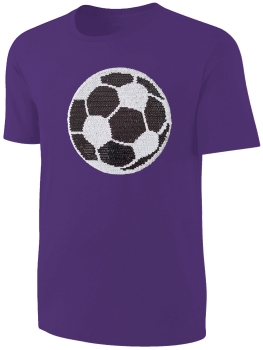 Kinder Fußball Wendepailletten T-Shirt - EM WM Mädchen Streichel Shirt - Lila