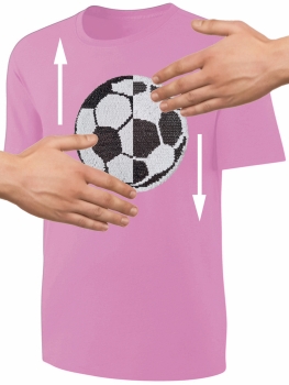 Kinder Fußball Wendepailletten T-Shirt - EM WM Mädchen Streichel Shirt - Rosa
