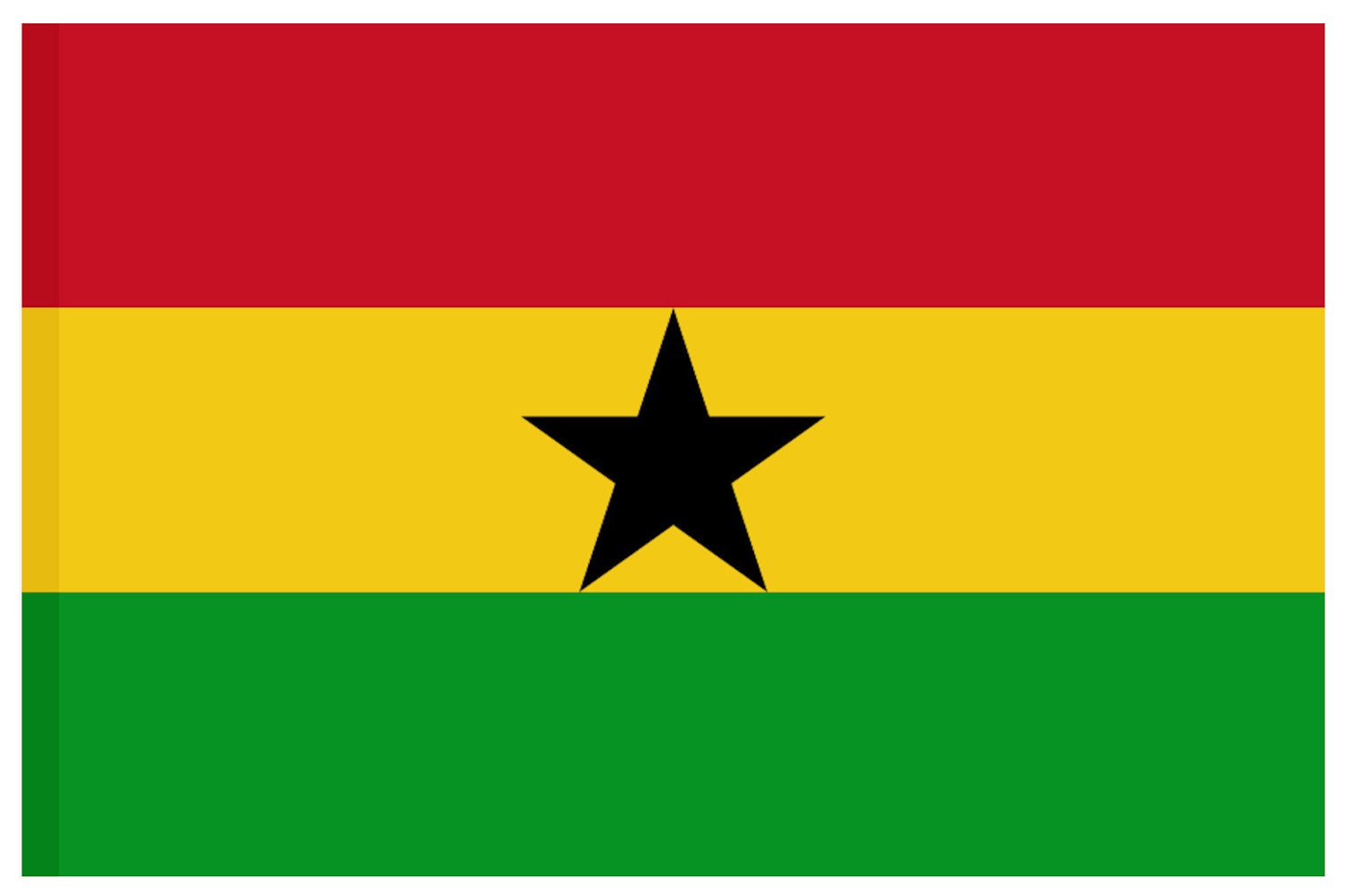 Ghana Länder Fahne Flagge 150x90 Flag WM EM Fussball Hohlsaum #033 