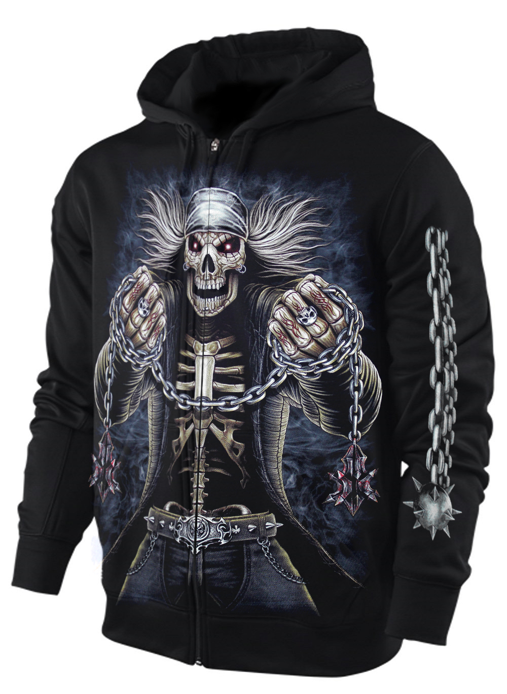 Kapuze Pullover Mit Totenkopf Motiv Blackshirt Company-Sweatshirt