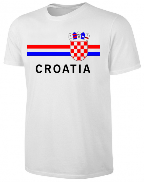 Kroatien T-Shirt Fußball WM EM Fan Shirt Weiß