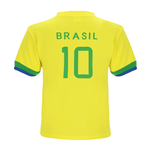 Brasilien Kinder Trikot Set - Fußball WM EM Fan Zweiteiler - Gelb Blau