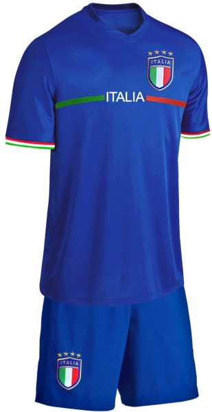 Italien Kinder Sport Trikot Set - Fußball EM WM Fan Zweiteiler Italia - Blau