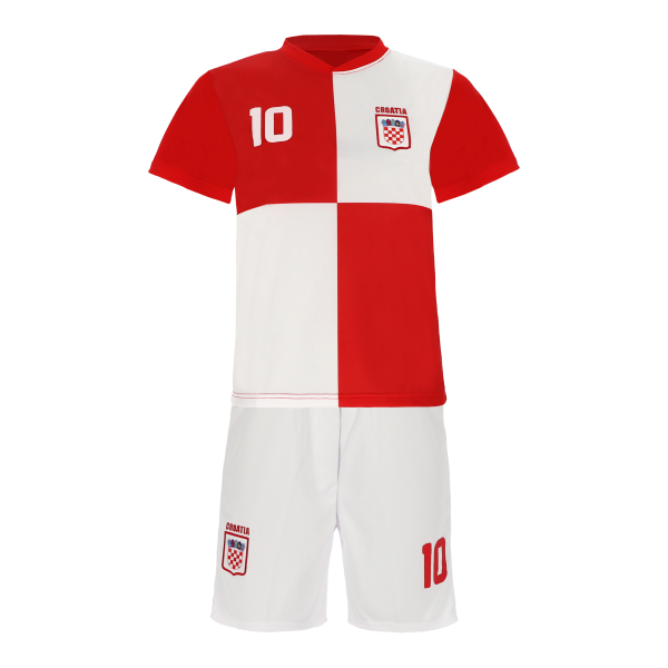 Kroatien Kinder Trikot Set Fußball WM EM Fan Zweiteiler Rot Weiß