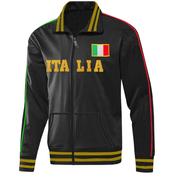 Italien Kinder Sport Trainingsanzug Fußball WM EM Fan Jogging Zweiteiler Schwarz
