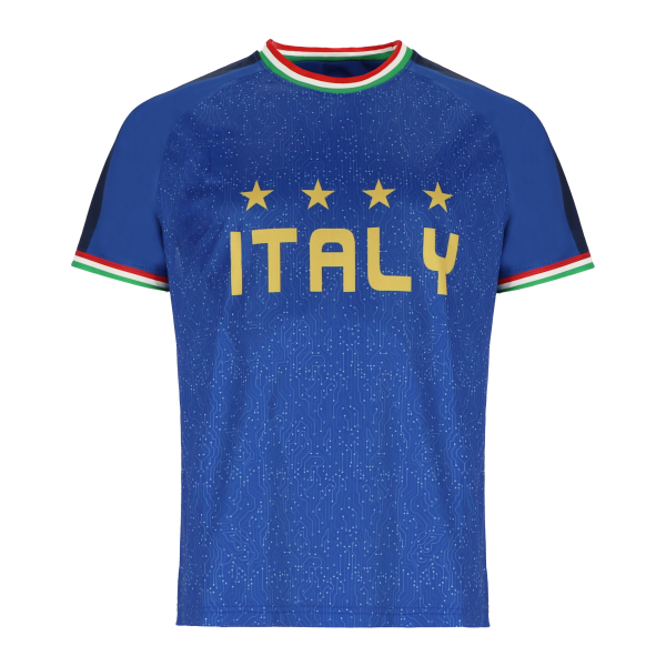 Italien Sport Trikot - Fußball WM EM Fan Shirt Oberteil Italia - Blau