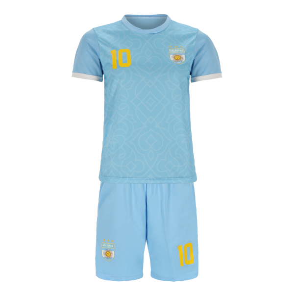 Argentinien Kinder Sport Trikot Set - Fußball WM EM Fan Zweiteiler Argentina - Hellblau