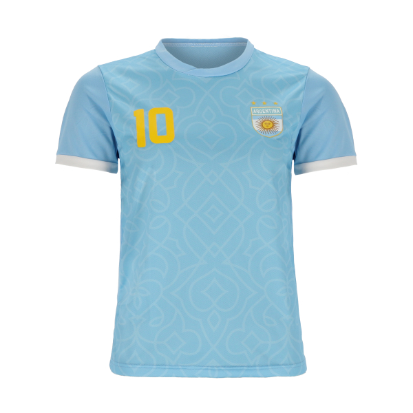 Argentinien Kinder Sport Trikot Set - Fußball WM EM Fan Zweiteiler Argentina - Hellblau