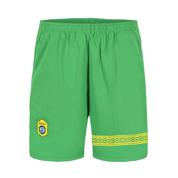 Brasilien Kinder Fußball Trikot Set - WM EM Fan Sport Zweiteiler Brasil - Gelb Grün