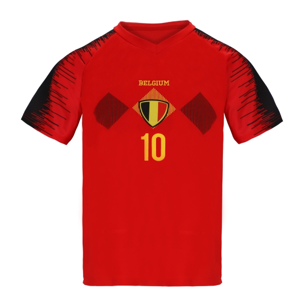 Belgien Sport Trikot - Fußball WM EM Fan Shirt Oberteil Belgium - Rot