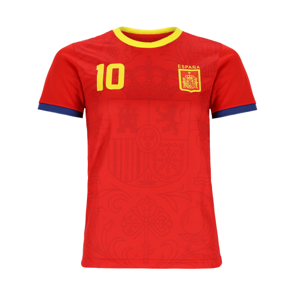 Spanien Sport Trikot - Fußball WM EM Fan Shirt Oberteil España - Rot
