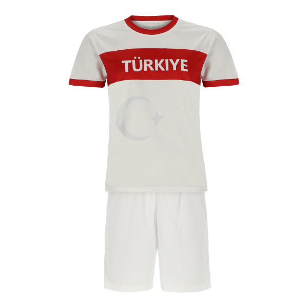 Türkei Kinder Sport Trikot Set - Fußball WM EM Fan Zweiteiler Türkiye - Weiß