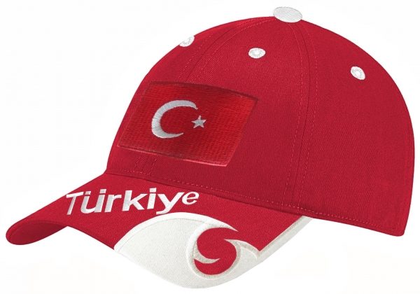 Türkei Schildmütze Fußball Fan Snapback Basecap Weiss Schwarz Rot