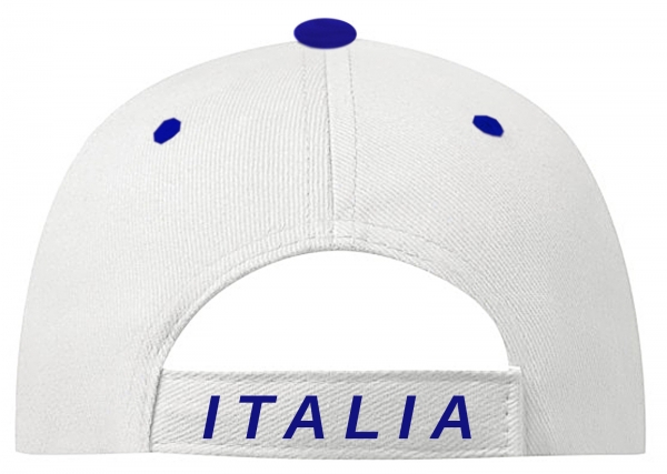 Italien Schildmütze Fußball Fan Basecap Blau Weiss Schwarz