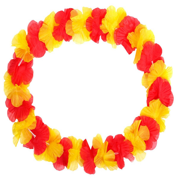 Spanien Blumenkette WM EM Fankette Blütenkette Hawaiikette Rot Gelb