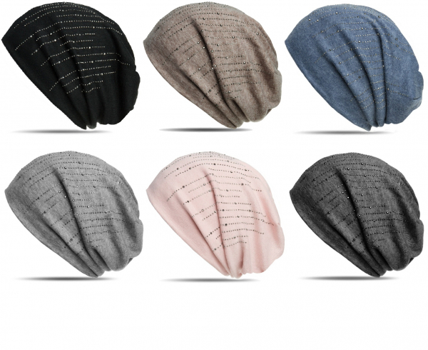 Damen Beanie mit edlen Glitzersteinen