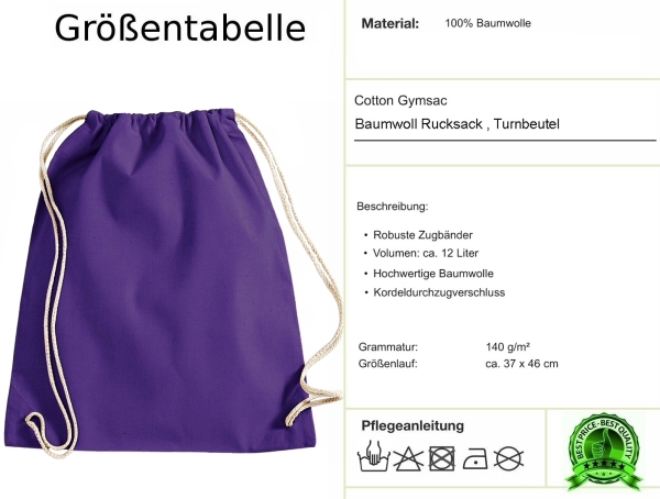 Kinder Turnbeutel Wendepailletten Tiger Sportbeutel Sportsack Turnsack Gymbag Gymsack Lila