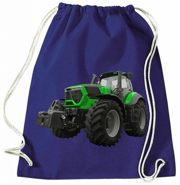 Traktor Turnbeutel Rucksack Sportbag Grüner Schlepper mit grauen Felgen