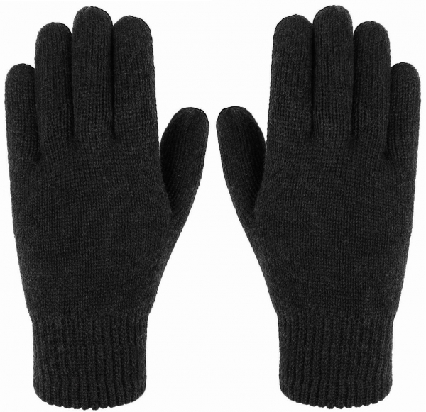 Herren Handschuhe gefüttert Warme Strick Handschuhe Schwarz