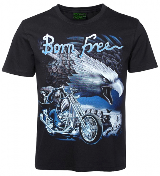 T-Shirt Adler Motorrad Born free Biker Rock Chang Shirt