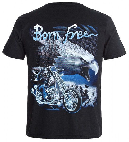 T-Shirt Adler Motorrad Born free Biker Rock Chang Shirt