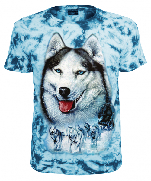 T-Shirt Alaskan Malamute Schlittenhund Batik Shirt