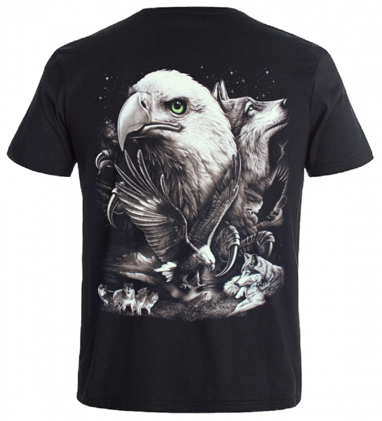 T-Shirt Adler Wolf Seeadler Wölfe Rock Chang Shirt