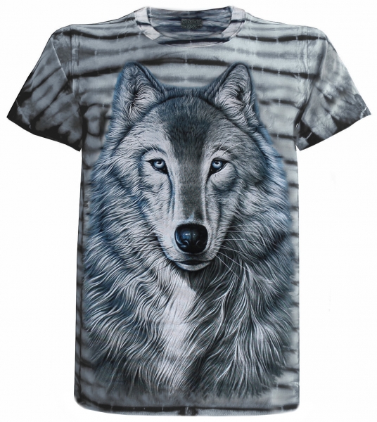 T-Shirt Wolf Wolfskopf Batik Wölfe Shirt