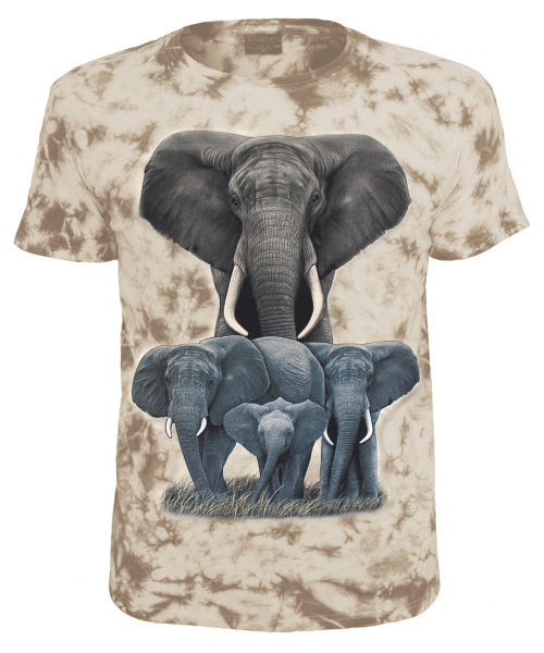 T-Shirt Elefant Batik Elefanten Safari Shirt