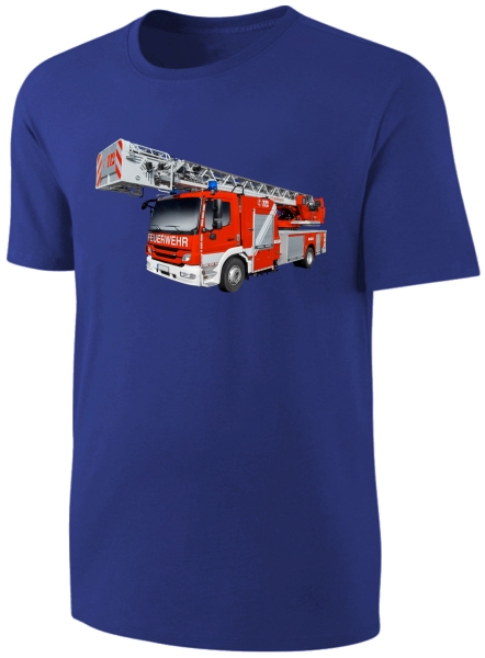 Kinder Feuerwehr T-Shirt - Feuerwehrauto Shirt - Blau