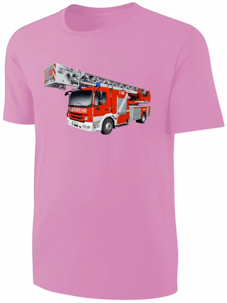 Kinder Feuerwehr T-Shirt - Feuerwehrauto Shirt Mädchen - Rosa