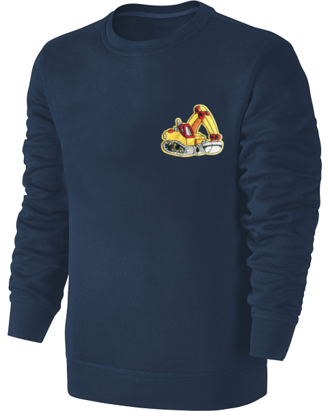 Kinder Bagger Stickerei Sweatshirt - Pullover Pulli Hoodie - Blau