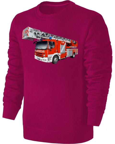 Feuerwehrauto Kinder Sweatshirt Feuerwehr Pullover Pulli Hoodie Pink