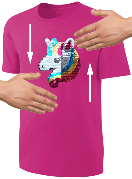 Mädchen Wendepailletten T-Shirt Einhorn - Kinder Streichel-Shirt - Pink