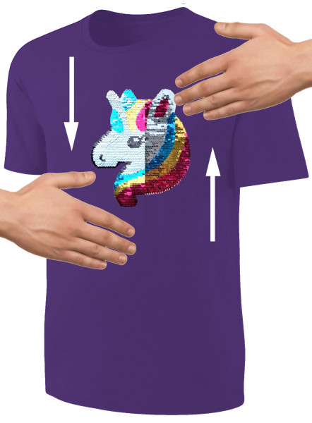 Mädchen Wendepailletten T-Shirt Einhorn - Kinder Streichel-Shirt - Lila