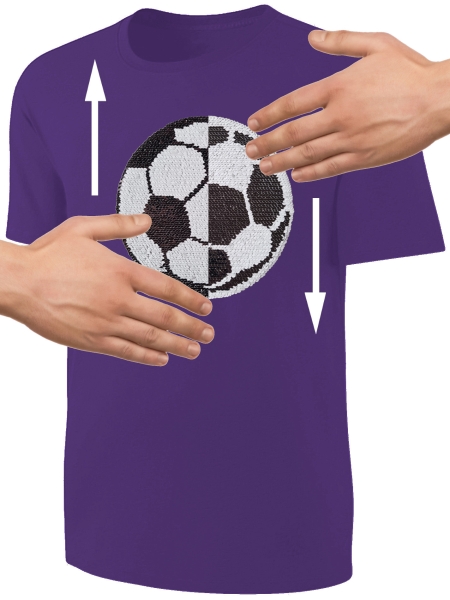 Kinder Fußball Wendepailletten T-Shirt - EM WM Mädchen Streichel Shirt - Lila